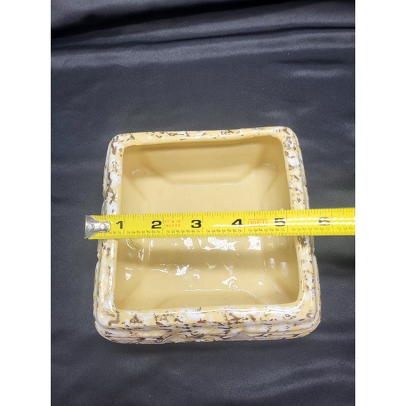 MCM Ceramic yellow & Gold Planter with Leaves - Picture 5 of 5